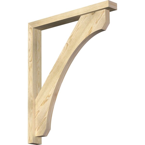 Ekena Millwork Legacy Block Rough Sawn Bracket w/ Offset Brace, Douglas Fir, 4"W x 32"D x 38"H BKT0402X32X38LEC05RDF - main